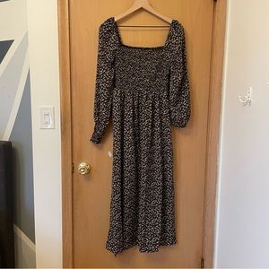 ZAFUL Women Dress Square Neck Off Shoulder Long Puff Sleeve Dress